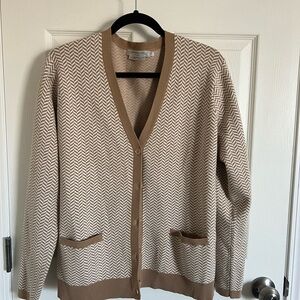Women's Tan Chevron Cardigan